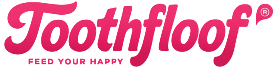Logo of Toothfloof with pink text on a white background