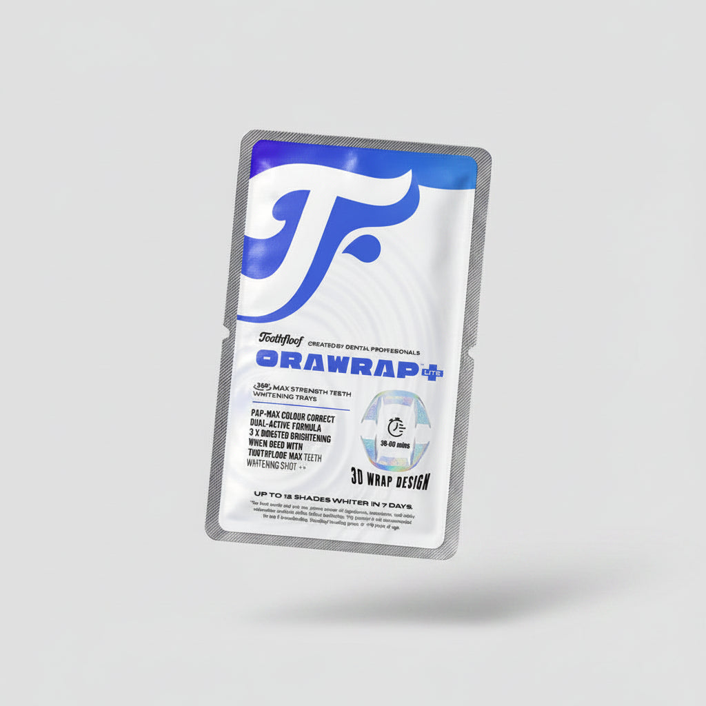 purple colour correcting teeth whitening strip alternative. Semi-custom bleaching trays.